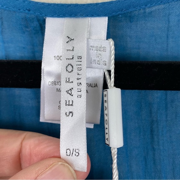 NWT Seafolly Amnesia Caftan Swim Coverup Peacock Teal - Picture 4 of 10